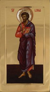 Icoană pictată pe lemn cu Sfânt cu aureola SCULPTATĂ pictură cu sfinți
