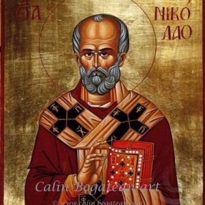 Sfântul Ierarh Nicolaie icoană pictură pe lemn