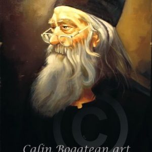 Părintele Iustin Pârvu pictură în ulei pe pânză de vânzare