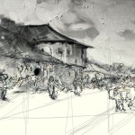 Desen pregătitor pentru reproducerea „Cârciuma de la Rucăr”