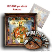 Icoane pe sticlă Roxana pictură manuală în stil naiv tradițional