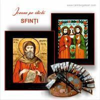 Icoane pe sticlă sfinți icoane tradiționale, Icoane pictate pe sticlă cu sfinți, iconar Roxana Bogătean, pictură naivă, artă românească, icoană pe sticlă, pictură în ulei, de vânzare, la comandă,