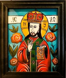 IISUS HRISTOS ICOANĂ PICTATĂ MANUAL PE STICLĂ ÎN ULEI, icoana este realizată pe dosul sticlei. Imagine Iisus icoană unicat de vânzare pictură tradițională pe sticlă la comandă PICTOR CĂLIN BOGĂTEAN IISUS HRISTOS ICOANĂ PICTATĂ MANUAL PE STICLĂ ÎN ULEI REALIZATĂ MANUAL PE DOSUL STICLEI