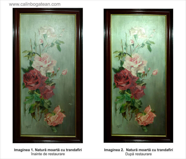 Restaurare natură statică cu flori trandafiri