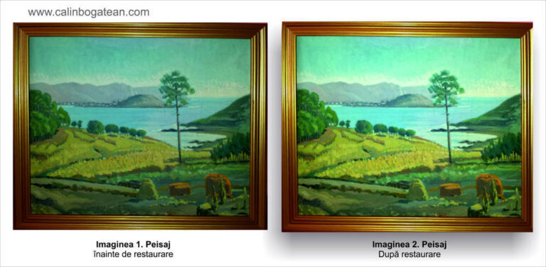Restaurare tablou peisaj vara