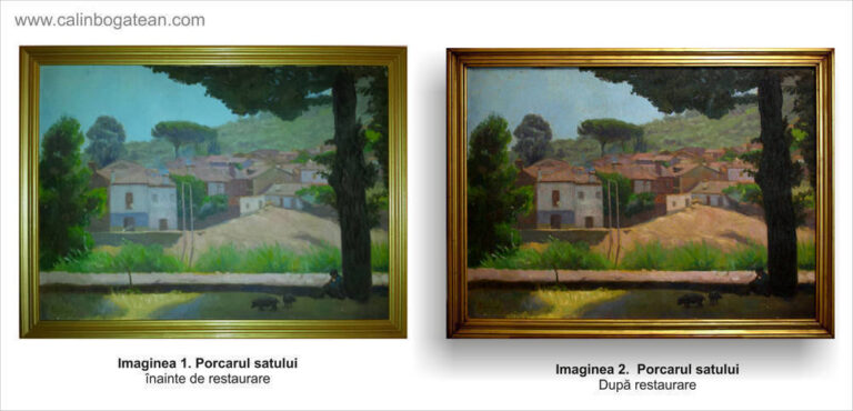 Restaurare tablou Porcarul satului