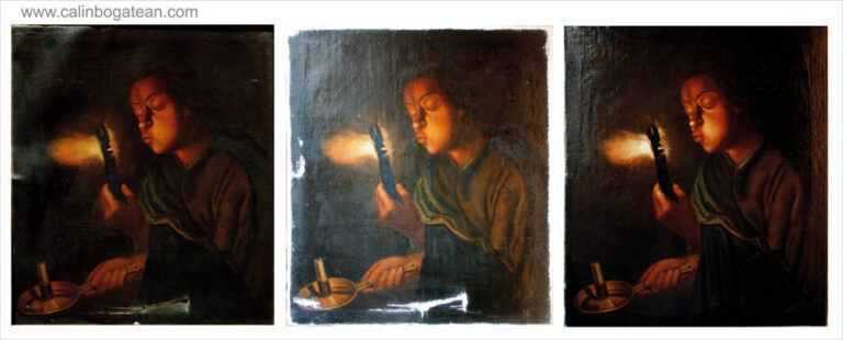 Restaurare tablou Fetița cu Jar