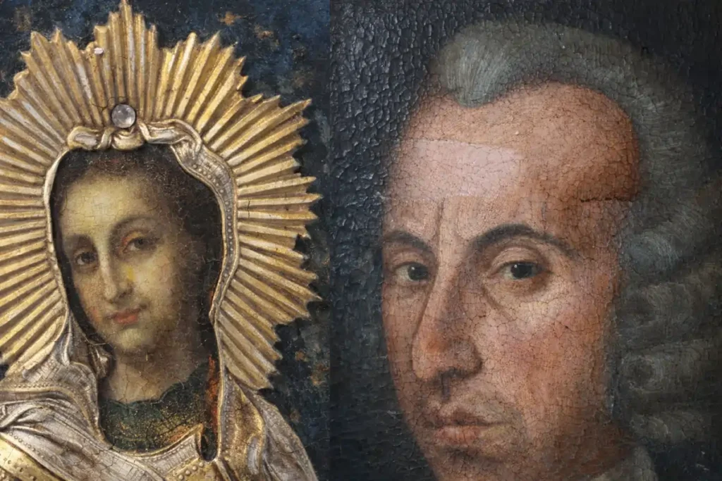 Restaurarea unei icoane vechi, evidențiind detalii artistice și cromatice recondiționate