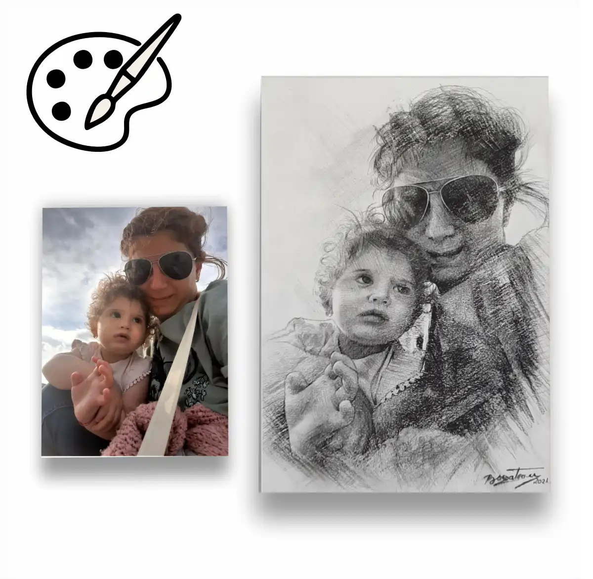 Portrete în creion – portret desenat manual după fotografie, stil realist