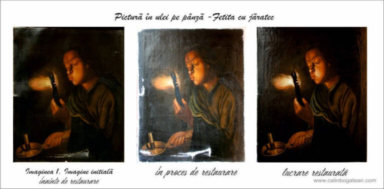 Restaurare tablou Fetița cu Jar