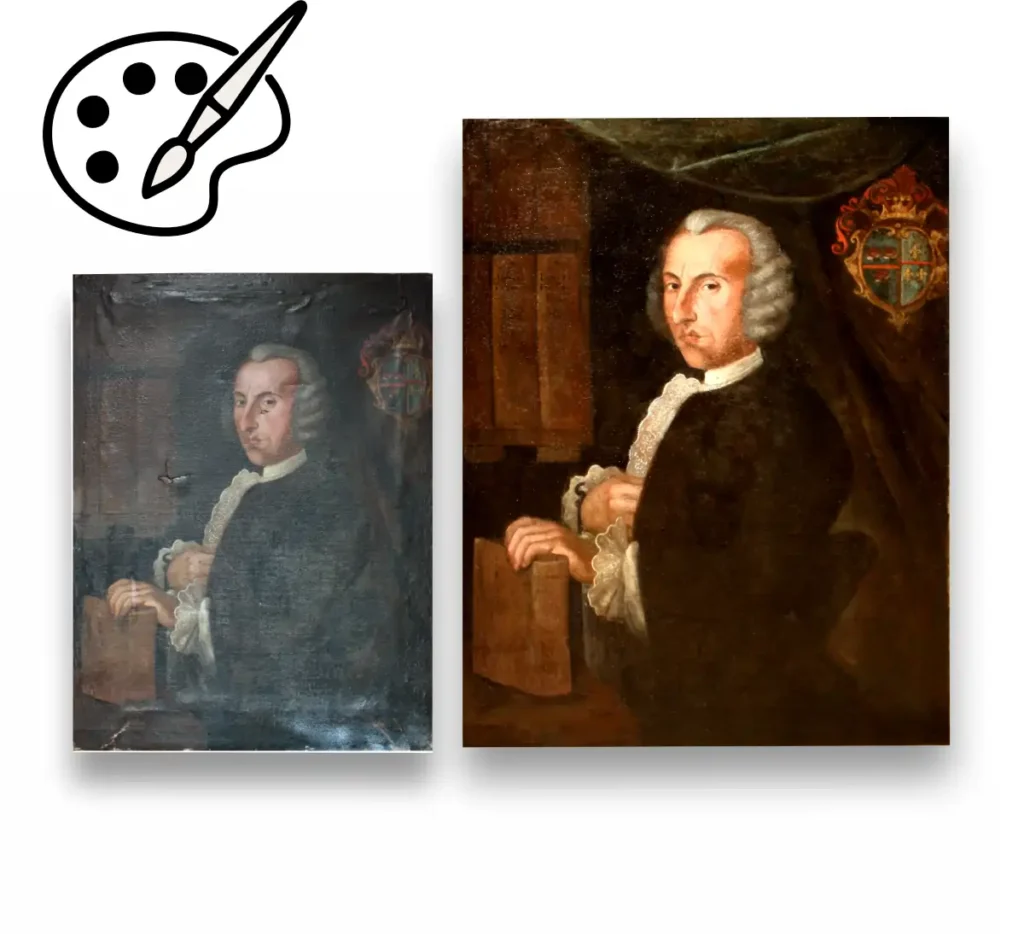 Restaurare pictură veche pe pânză, proces de curățare și recondiționare tablou