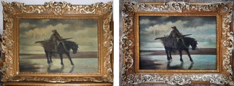 restaurare tablou pescarul pe cal