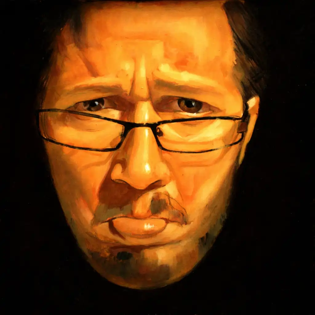 Autoportret contemporan în ulei pe pânză din seria Affect Display, explorând tensiunea interioară și expresia psihologică a chipului