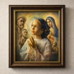 Fir de lumină – tablou înrămat pe perete, pictură figurativă contemporană Călin Bogătean Picturi originale Călin Bogătean