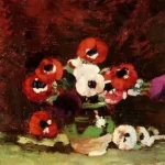 Reproducere după „Anemone” de Ștefan Luchian – flori pictate în ulei pe pânză
