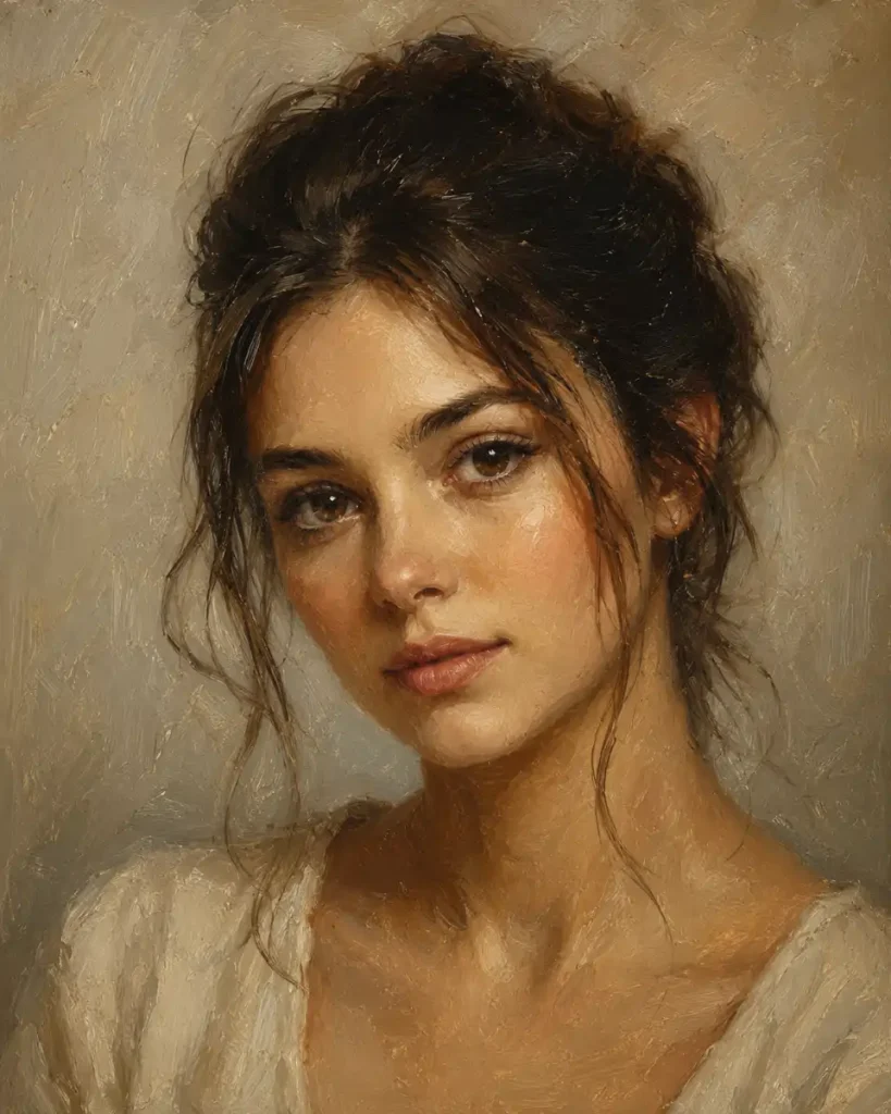 Portret bust realizat manual în pictură în ulei pe pânză după fotografie veche Portret bust realizat manual în pictură în ulei pe pânză după fotografie veche