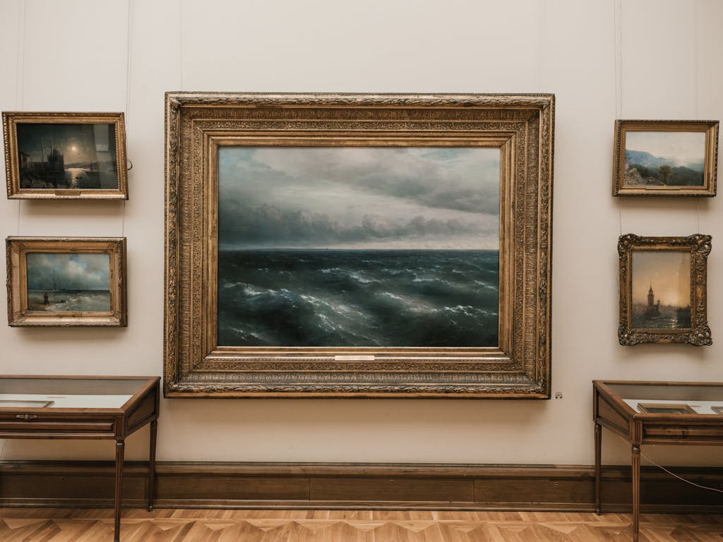 Pictură marină în ulei pe pânză cu valuri și lumină naturală, lucrare originală realizată de artistul Călin Bogătean.