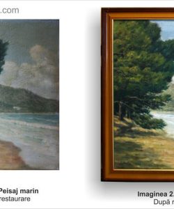 Restaurare tablou peisaj la marginea mării