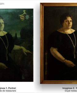 Restaurare tablou portret de femeie pictură baroc