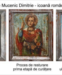 Restaurare icoană pe lemn Sfântul Dimitrie