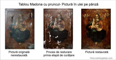 Restaurare tablou  Madona cu pruncul