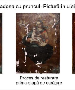 Restaurare pictură pe pânză Madona cu pruncul