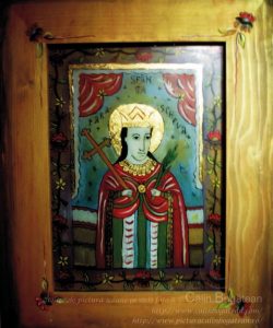 Sfânta Parascheva – icoană pe sticlă Sfânta Parascheva – icoană pe sticlă pictată în tempera