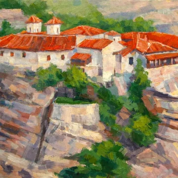 Meteora
Pictură, ulei pe pânză, 2019
70 × 50 cm Lucrare intitulată „Meteora”, pictură contemporană în ulei pe pânză de Călin Bogătean