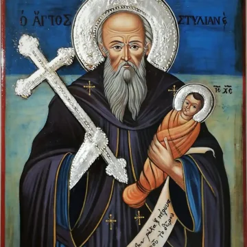 Sfântul Stelian
Tempera pe lemn, 2023
50 × 40 cm Icoană pe lemn Sfântul Stelian pictată manual în tempera, 2023