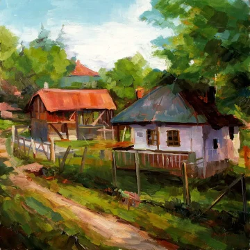Uliță în satul Berghia, Mureș
Pictură în ulei pe pânză, 2018
50 × 50 cm Uliță din satul Berghia, județul Mureș, pictură originală în ulei pe pânză realizată de Călin Bogătean, 2018