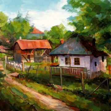 Uliță în satul Berghia, Mureș
Pictură în ulei pe pânză, 2018
50 × 50 cm Uliță din satul Berghia, județul Mureș, pictură originală în ulei pe pânză realizată de Călin Bogătean, 2018