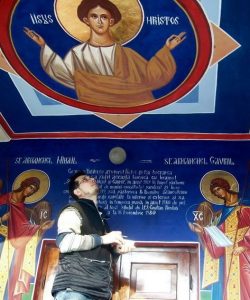 Imagine finală a frescei realizate în tehnică tradițională. Frescă – imagine finală a picturii iconografice murale