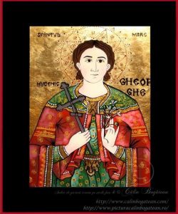 Sfântul Gheorghe
Ulei pe sticlă,
40 × 30 cm Sfântul Gheorghe