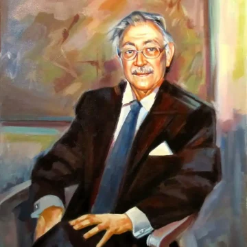 Academicianul Constantinescu
Pictură, ulei pe pânză, 2015
70 × 50 cm Portret figurativ contemporan al Academicianului Constantinescu, pictură în ulei pe pânză realizată de artistul Călin Bogătean