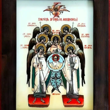 Soborul Sfinților Arhangheli
Icoană pe sticlă, ulei, 2024
40 × 30 cm Icoană pe sticlă reprezentând Soborul Sfinților Arhangheli, reinterpretare contemporană în stil iconografic tradițional