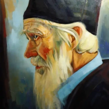 Portret de călugăr
Pictură, ulei pe pânză, 2015
70 × 50 cm Portret de călugăr ortodox, pictură în ulei pe pânză