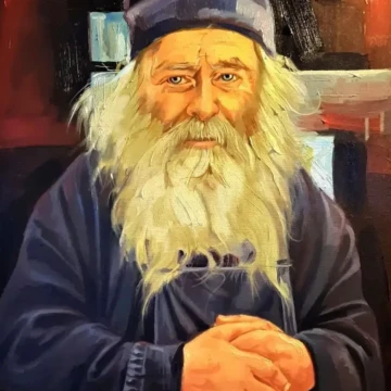 Părintele Proclu
Pictură, ulei pe pânză, 2023
70 × 50 cm Portret de călugăr athonit, pictură în ulei pe pânză